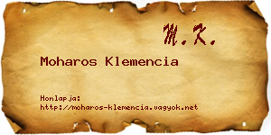 Moharos Klemencia névjegykártya